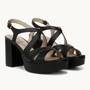 Life Stride Black Platform Shoes with Adjustable Strap