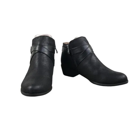 LIFESTRIDE Ally Ankle Boots Women 7.5M Black Retro Goth Grunge Whimsygoth NWB