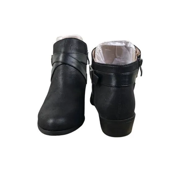 LIFESTRIDE Ally Ankle Boots Women 7.5M Black Retro Goth Grunge Whimsygoth NWB