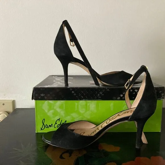 LIKE NEW! Black Porchia Sam Edelman Suede High Heel Shoes -  7M