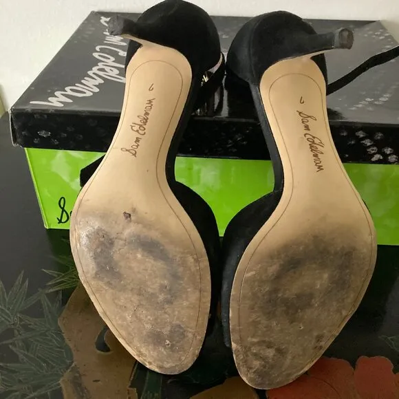 LIKE NEW! Black Porchia Sam Edelman Suede High Heel Shoes -  7M