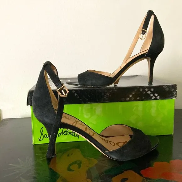 LIKE NEW! Black Porchia Sam Edelman Suede High Heel Shoes -  7M