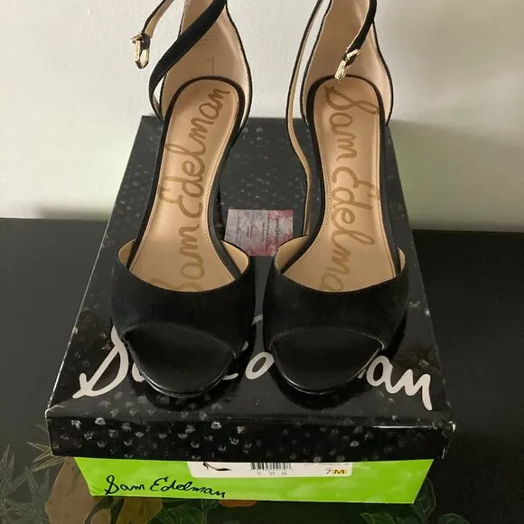 LIKE NEW! Black Porchia Sam Edelman Suede High Heel Shoes -  7M
