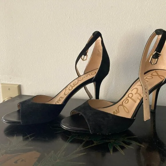 LIKE NEW! Black Porchia Sam Edelman Suede High Heel Shoes -  7M