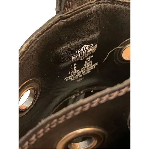Like New Harley Davidson Black Leather Pointed Toe 3” Heel Women’s Boots 8.5