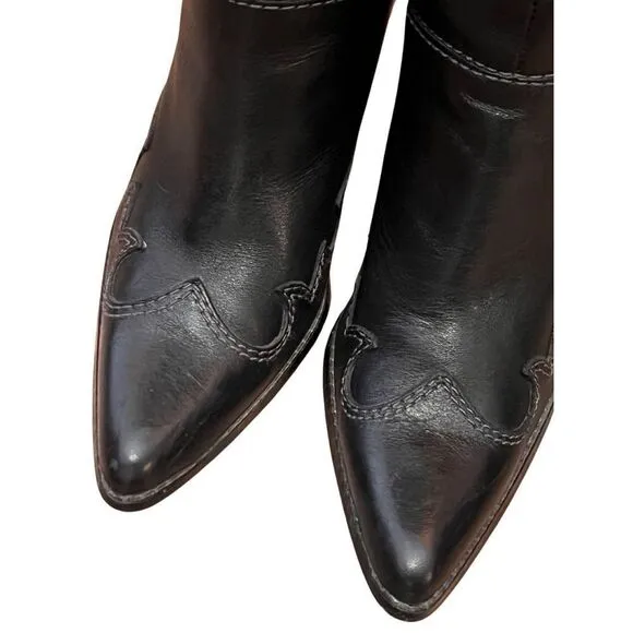 Like New Harley Davidson Black Leather Pointed Toe 3” Heel Women’s Boots 8.5