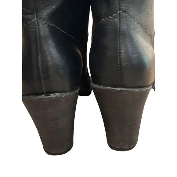 Like New Harley Davidson Black Leather Pointed Toe 3” Heel Women’s Boots 8.5