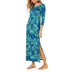Lilly Pulitzer ChillyLilly Seralina Indigo Breeze Maxi Dress Size XXS UPF 50 NWT