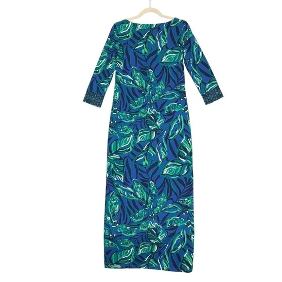 Lilly Pulitzer ChillyLilly Seralina Indigo Breeze Maxi Dress Size XXS UPF 50 NWT