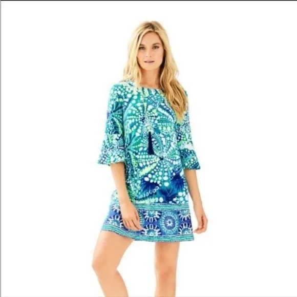 LILLY Pulitzer Ophelia Swing Dress Agate Green Roe Your Boat size Small