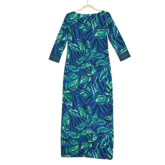 LILLY PULITZER Seralina ChillyLilli UPF 50  Maxi Dress Sz XS Indigo Breeze NWT