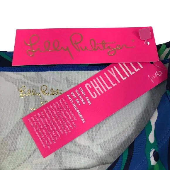 LILLY PULITZER Seralina ChillyLilli UPF 50  Maxi Dress Sz XS Indigo Breeze NWT