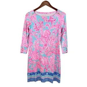 Lilly Pulitzer Sophie Dress Seasalt Blue Pink Shell We Dance Women's S
