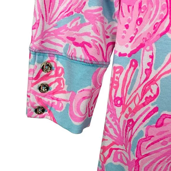 Lilly Pulitzer Sophie Dress Seasalt Blue Pink Shell We Dance Women's S