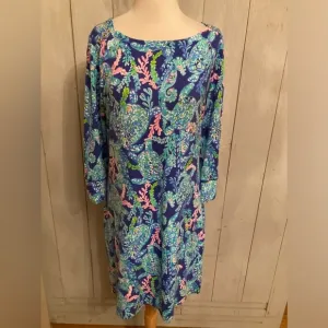 Lilly Pulitzer Sophie Dress Women's Size Med Corsica Blue Green Pink