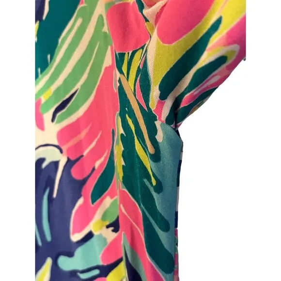 Lilly Pulitzer UPF 50  SOPHIE Dress exotic garden print Women's Size Large Excel