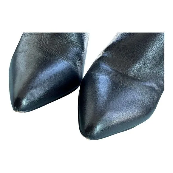 LIU JO Stivaletto Annie Tc 95 Ankle Boots Heels Black Leather Studs Shoes 6