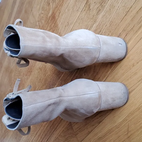 LK Bennett Mollie suede tan lace up half boots 39
