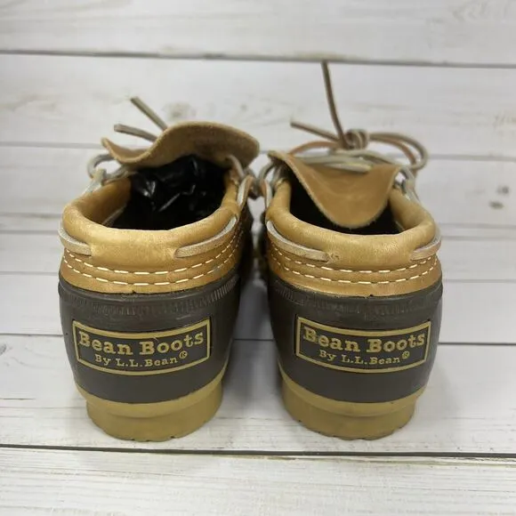 LL Bean Bean Boots Womens Size 6 M Duck Boots Rain Slip On Ankle Brown Leather