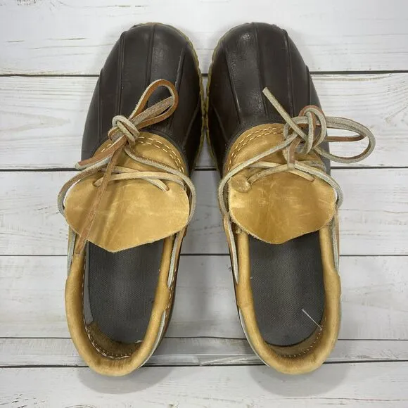 LL Bean Bean Boots Womens Size 6 M Duck Boots Rain Slip On Ankle Brown Leather