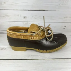 LL Bean Bean Boots Womens Size 6 M Duck Boots Rain Slip On Ankle Brown Leather