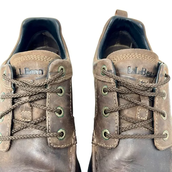 LL BEAN Brown East Point Shoes Rugged English Moc Sz 9.5 TEK Waterproof Travel