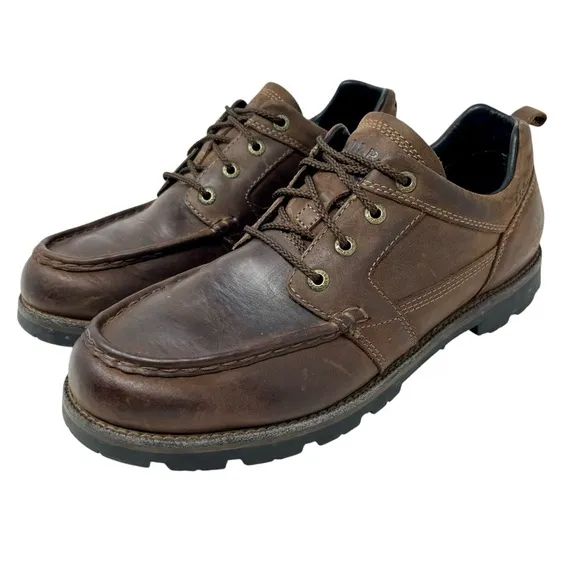 LL BEAN Brown East Point Shoes Rugged English Moc Sz 9.5 TEK Waterproof Travel