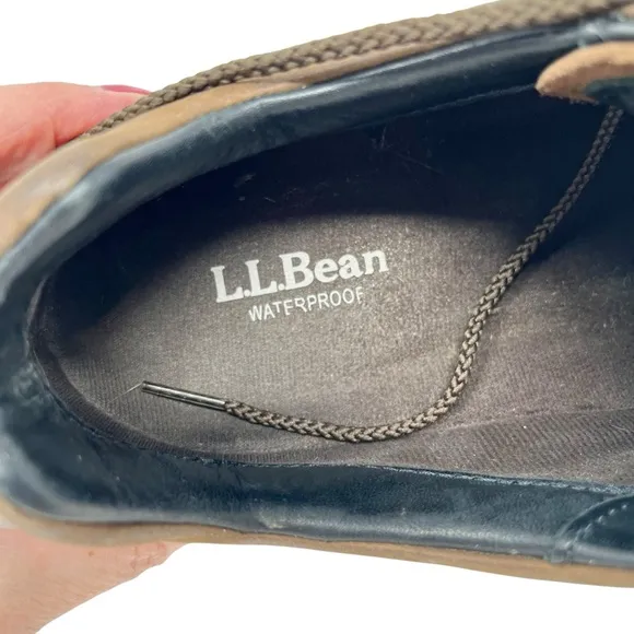 LL BEAN Brown East Point Shoes Rugged English Moc Sz 9.5 TEK Waterproof Travel
