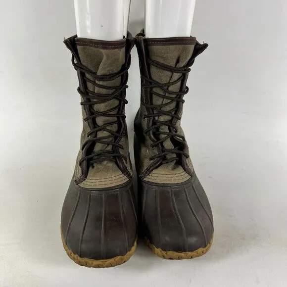 L.L Bean Maine Hunting Shoes Women's 8 Green Waterproof Leather Lace Up High Top