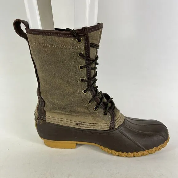 L.L Bean Maine Hunting Shoes Women's 8 Green Waterproof Leather Lace Up High Top