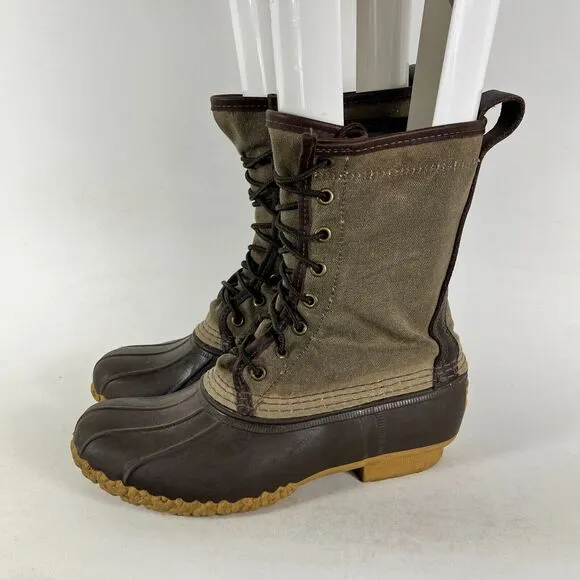 L.L Bean Maine Hunting Shoes Women's 8 Green Waterproof Leather Lace Up High Top