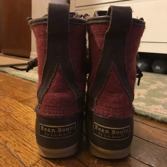 L.L. Bean RARE Red Felted Wool Duck Boots!
