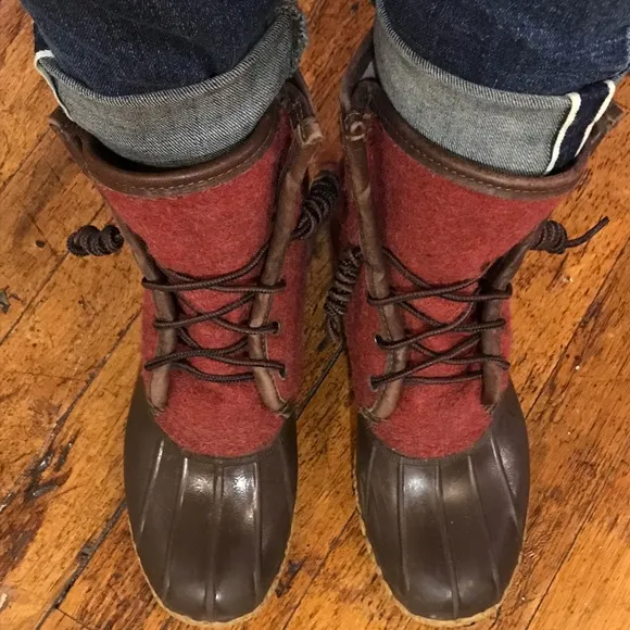 L.L. Bean RARE Red Felted Wool Duck Boots!