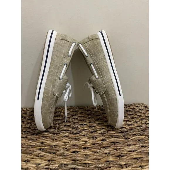 LL Bean Tan Boat Shoes size 10