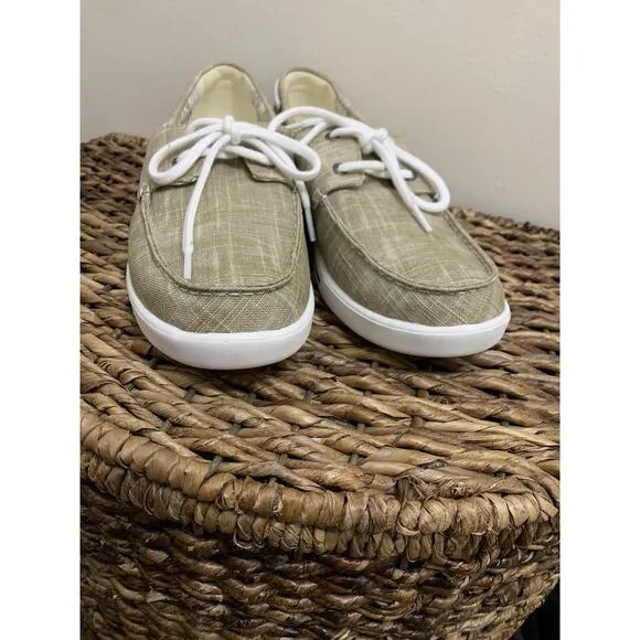LL Bean Tan Boat Shoes size 10