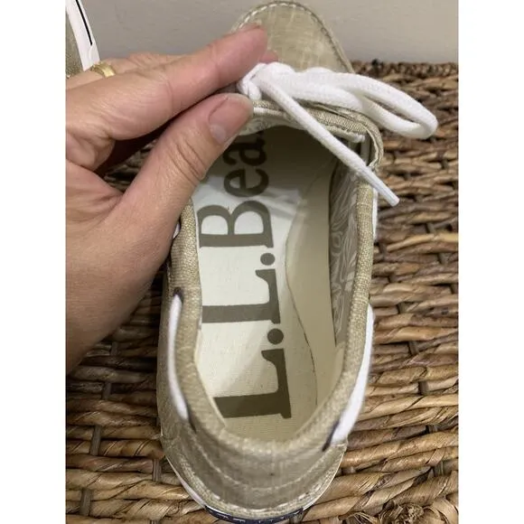 LL Bean Tan Boat Shoes size 10