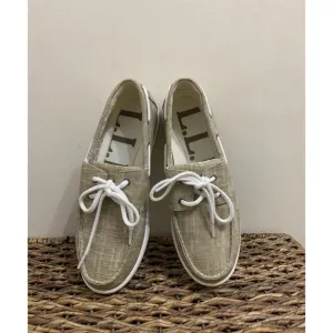 LL Bean Tan Boat Shoes size 10