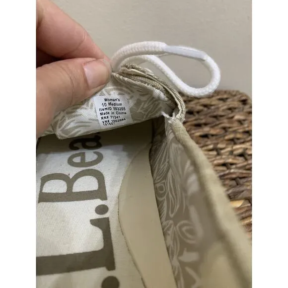 LL Bean Tan Boat Shoes size 10