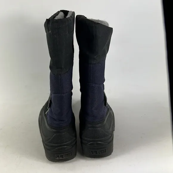 Llbean navy black waterproof classic snow winter boots us kids youth size 5