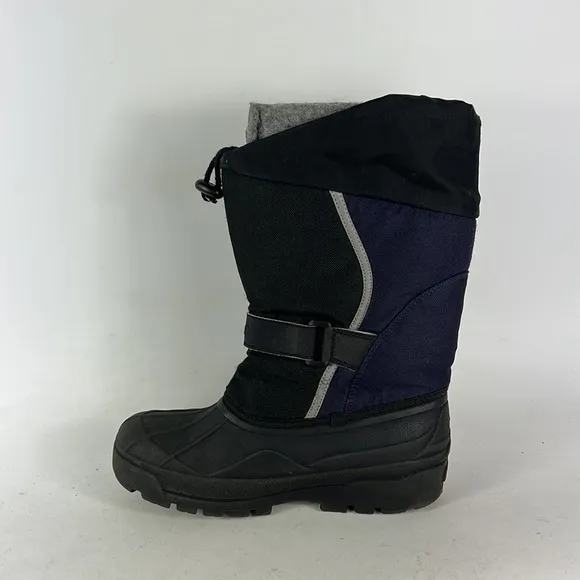 Llbean navy black waterproof classic snow winter boots us kids youth size 5