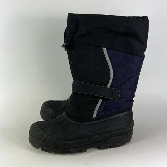 Llbean navy black waterproof classic snow winter boots us kids youth size 5