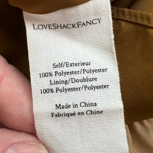 Love Shack Fancy Gold Mini Skirt‎ Size 0