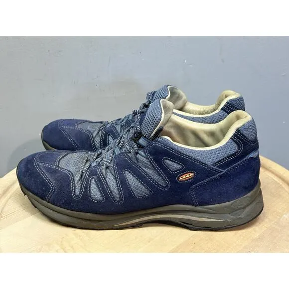 Lowa Jannu Lo Mens US 13 M Blue Suede Waterproof Hiking Shoes