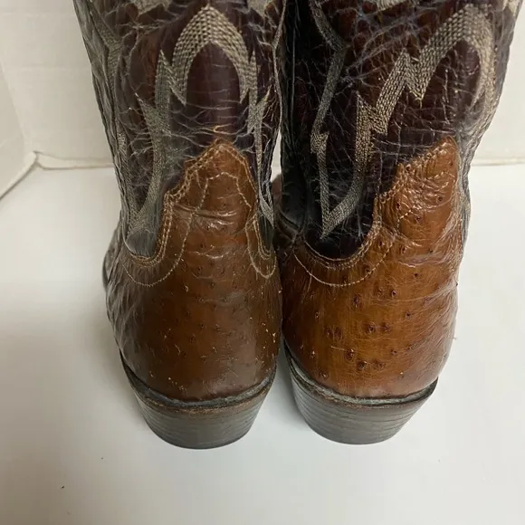 Lucchese 2000 Men’s 10.5D Bown Full Quill Ostrich Western Boots