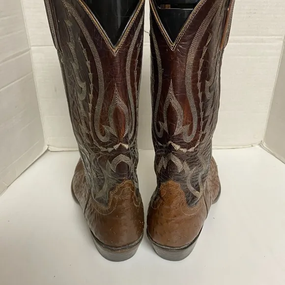 Lucchese 2000 Men’s 10.5D Bown Full Quill Ostrich Western Boots