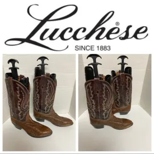 Lucchese 2000 Men’s 10.5D Bown Full Quill Ostrich Western Boots