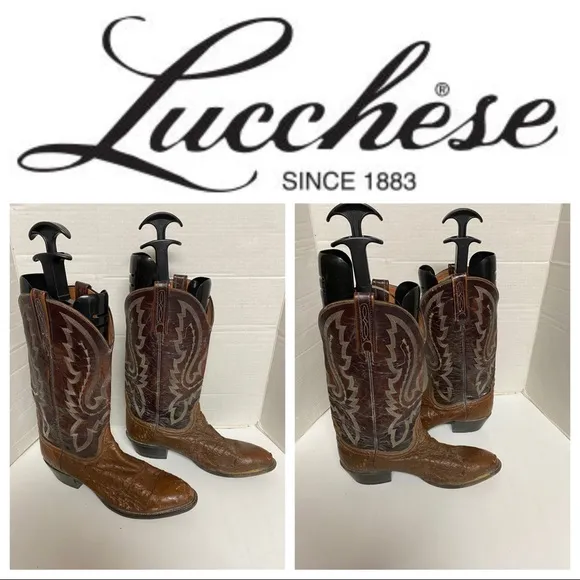 Lucchese 2000 Men’s 10.5D Bown Full Quill Ostrich Western Boots