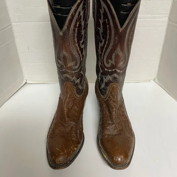 Lucchese 2000 Men’s 10.5D Bown Full Quill Ostrich Western Boots