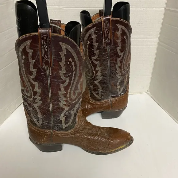 Lucchese 2000 Men’s 10.5D Bown Full Quill Ostrich Western Boots