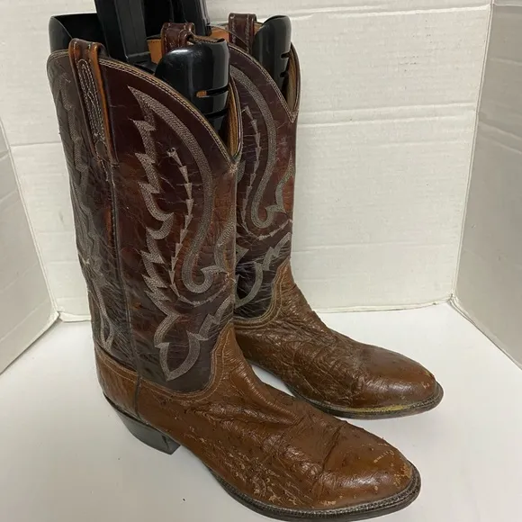 Lucchese 2000 Men’s 10.5D Bown Full Quill Ostrich Western Boots